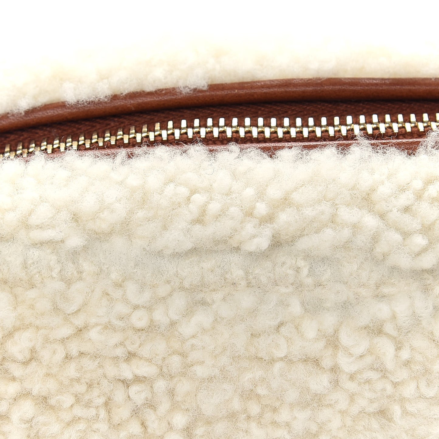 Shearling Monogram Lou Belt Bag Beige