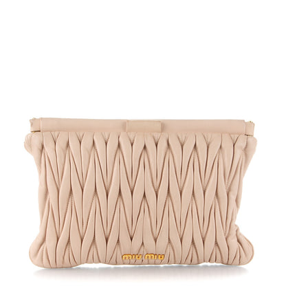 Miu Miu Nappa Matelasse Clutch Cammeo 1 of 8