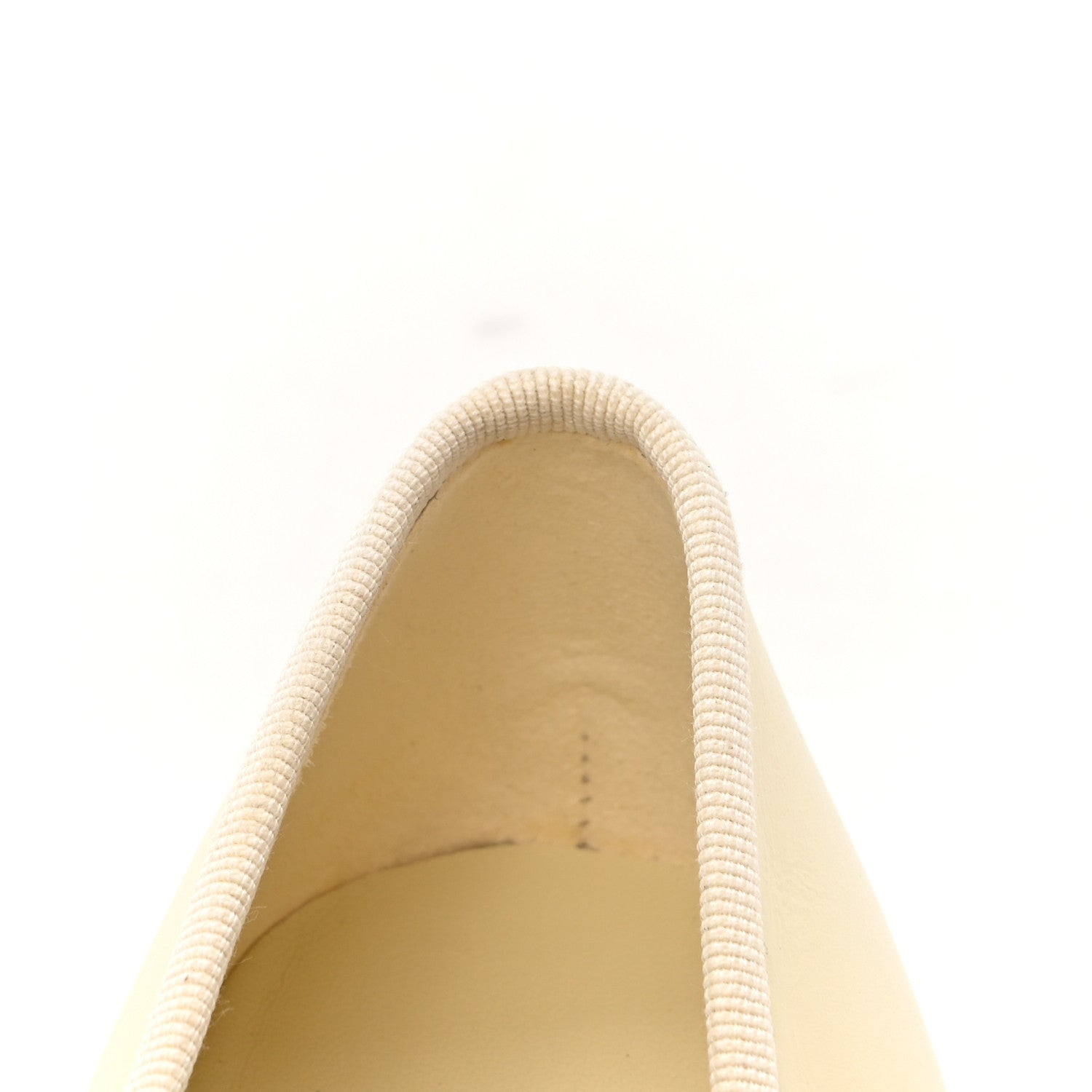 Chanel Calfskin Grosgrain Cap Toe CC Ballerina Flats 37 Ivory Black 9 of 10