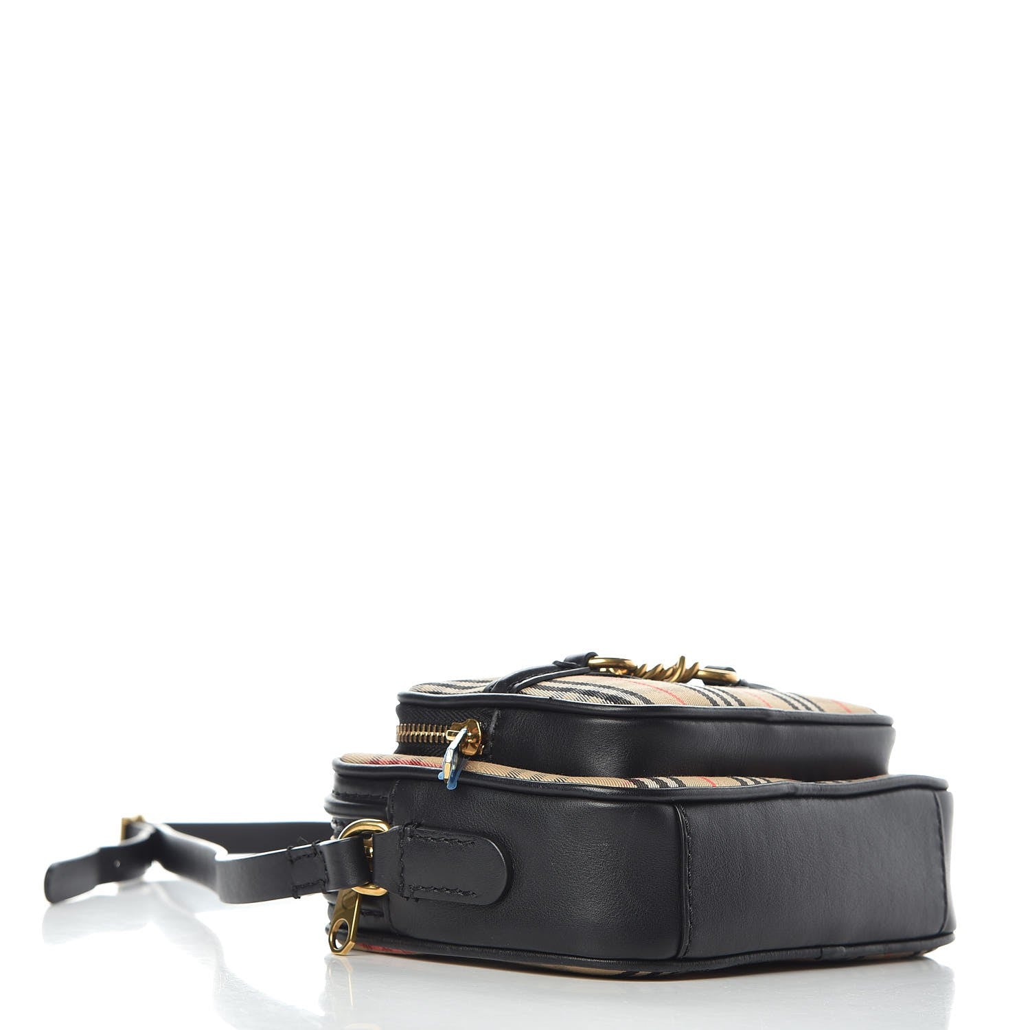 Burberry 1983 Knight Check Smooth Calfskin Link Camera Bag Black 4 of 7