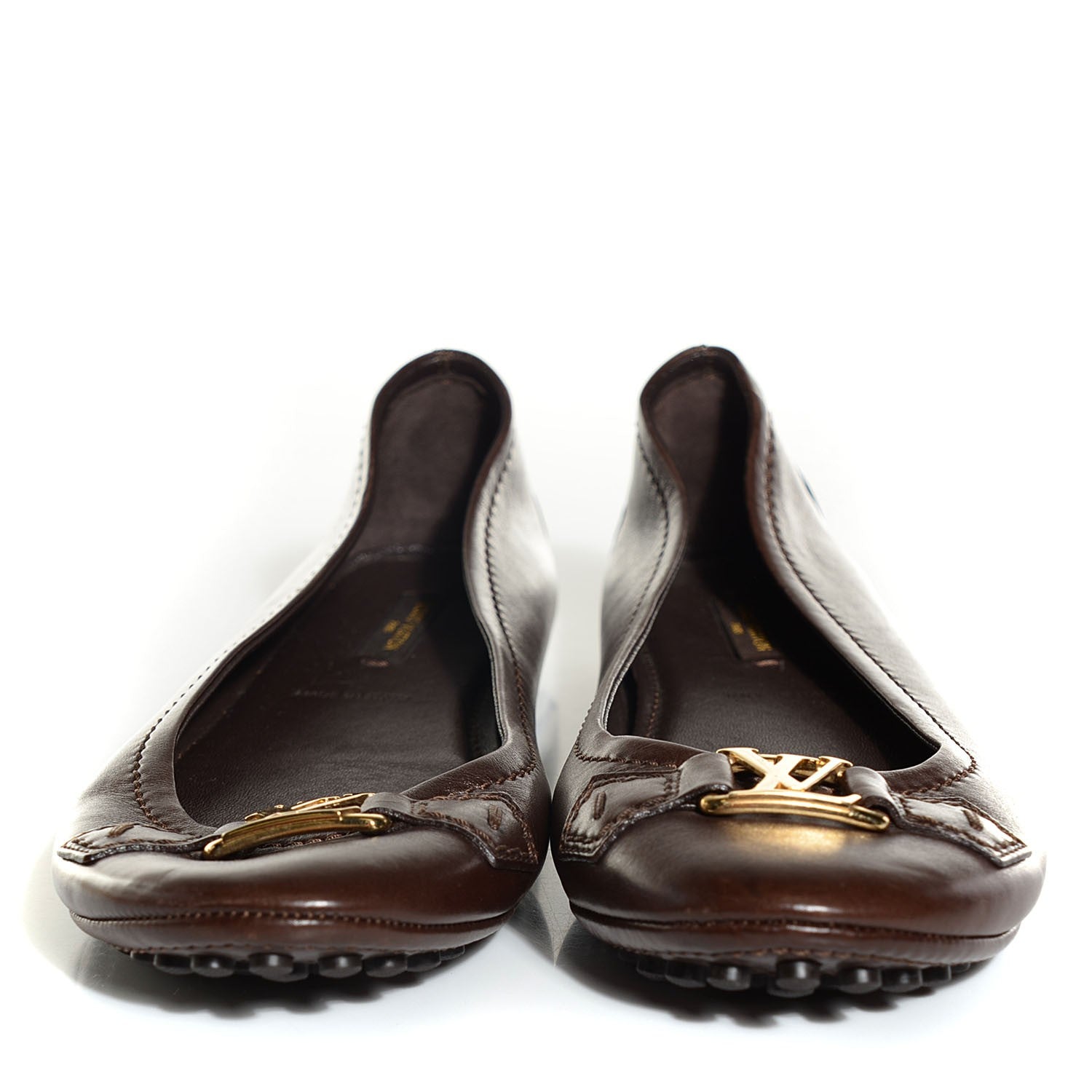 Louis Vuitton Calfskin Oxford Ballerina Flats 38 8 Moka 2 of 7