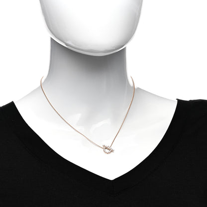 Hermes 18K Rose Gold Diamond Finesse Pendant Necklace 2 of 5