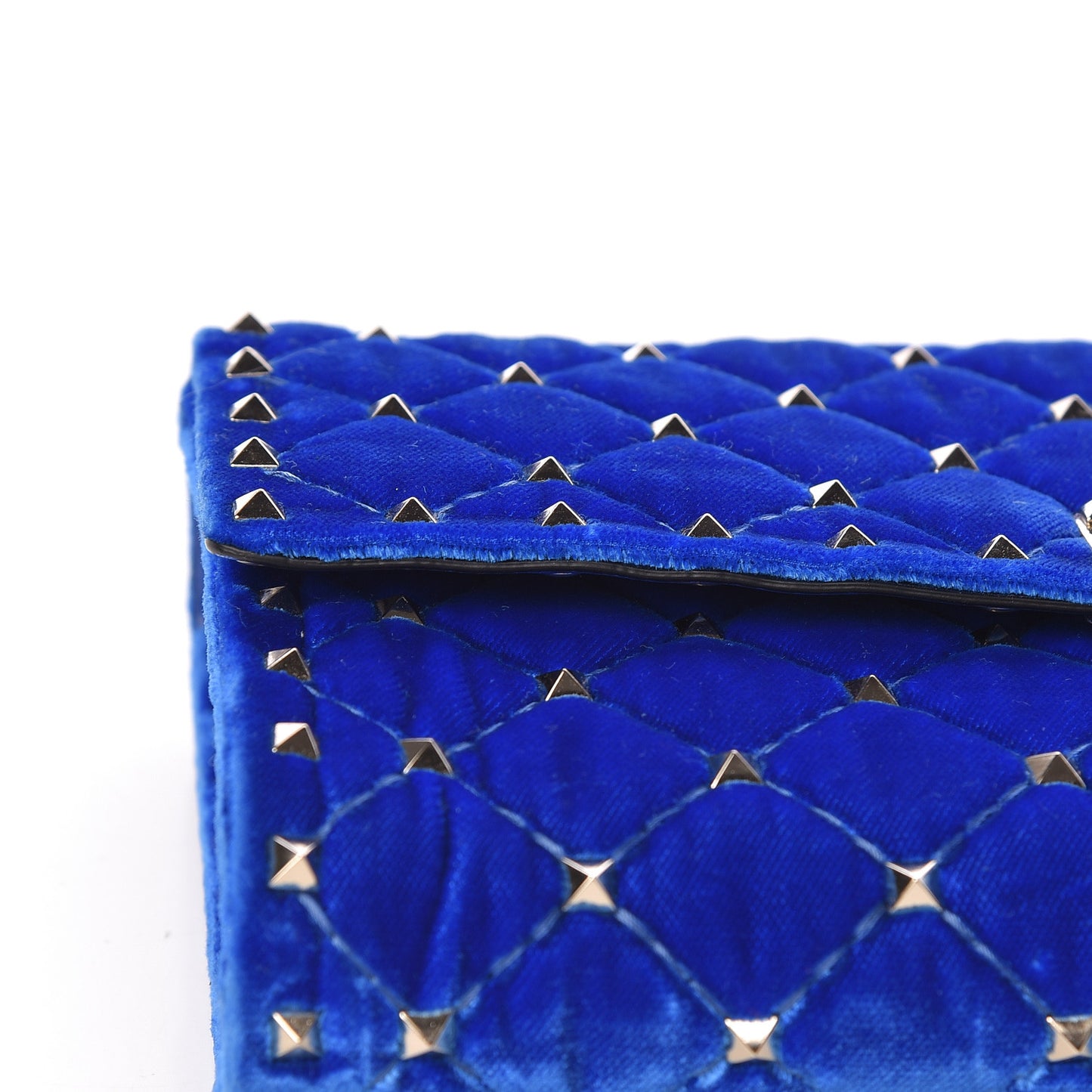 Velvet Rockstud Spike Wallet on Chain Acid Blue