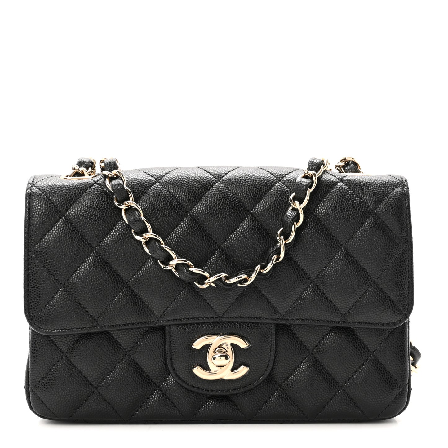 Caviar Quilted Mini Rectangular Flap Black