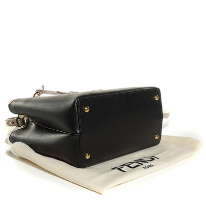 Fendi Vitello Elite Monster Petite 2Jours Tote Multicolor Black Grigio Polvere Multicolor 4 of 8