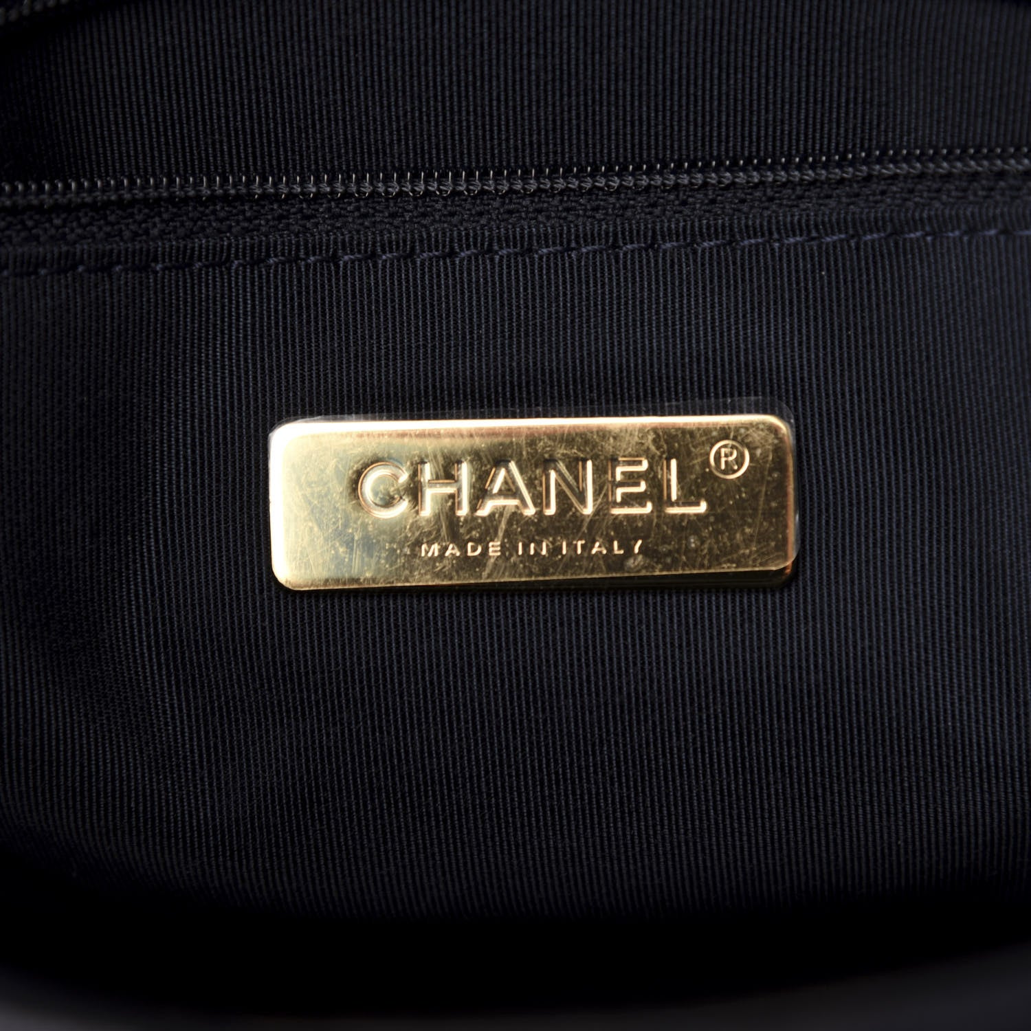 Chanel Goatskin Quilted Medium Chanel 19 Flap Navy Blue 6 of 10