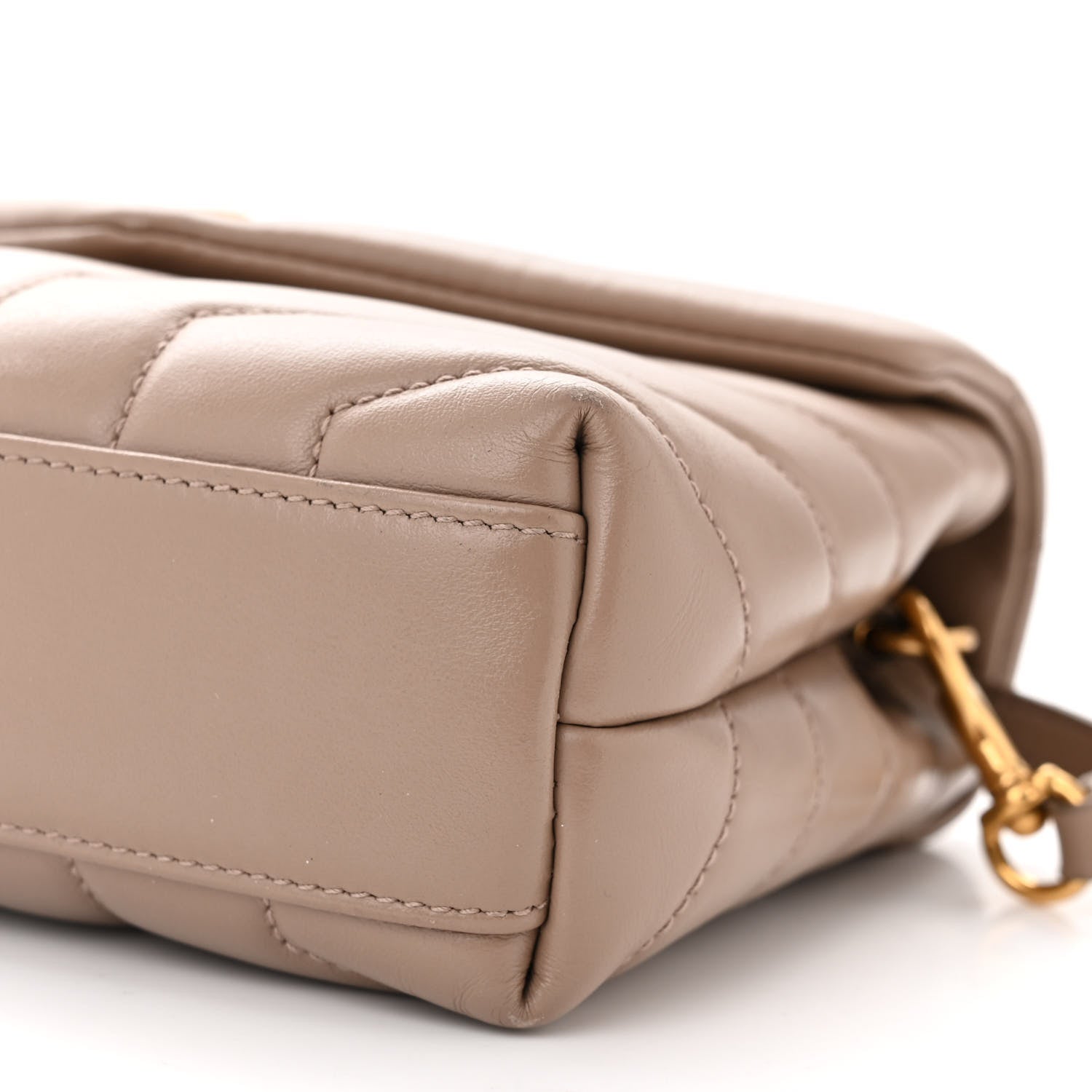 Saint Laurent Calfskin Y Quilted Monogram Toy Loulou Crossbody Bag Dusty Grey 10 of 10