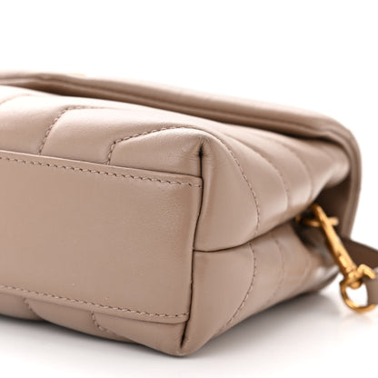 Saint Laurent Calfskin Y Quilted Monogram Toy Loulou Crossbody Bag Dusty Grey 10 of 10