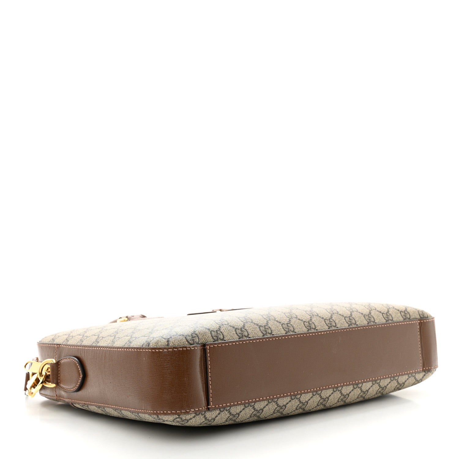 Gucci GG Supreme Monogram Azalea Calfskin Retro Interlocking G Business Case Beige Ebony Brown Sugar 4 of 16