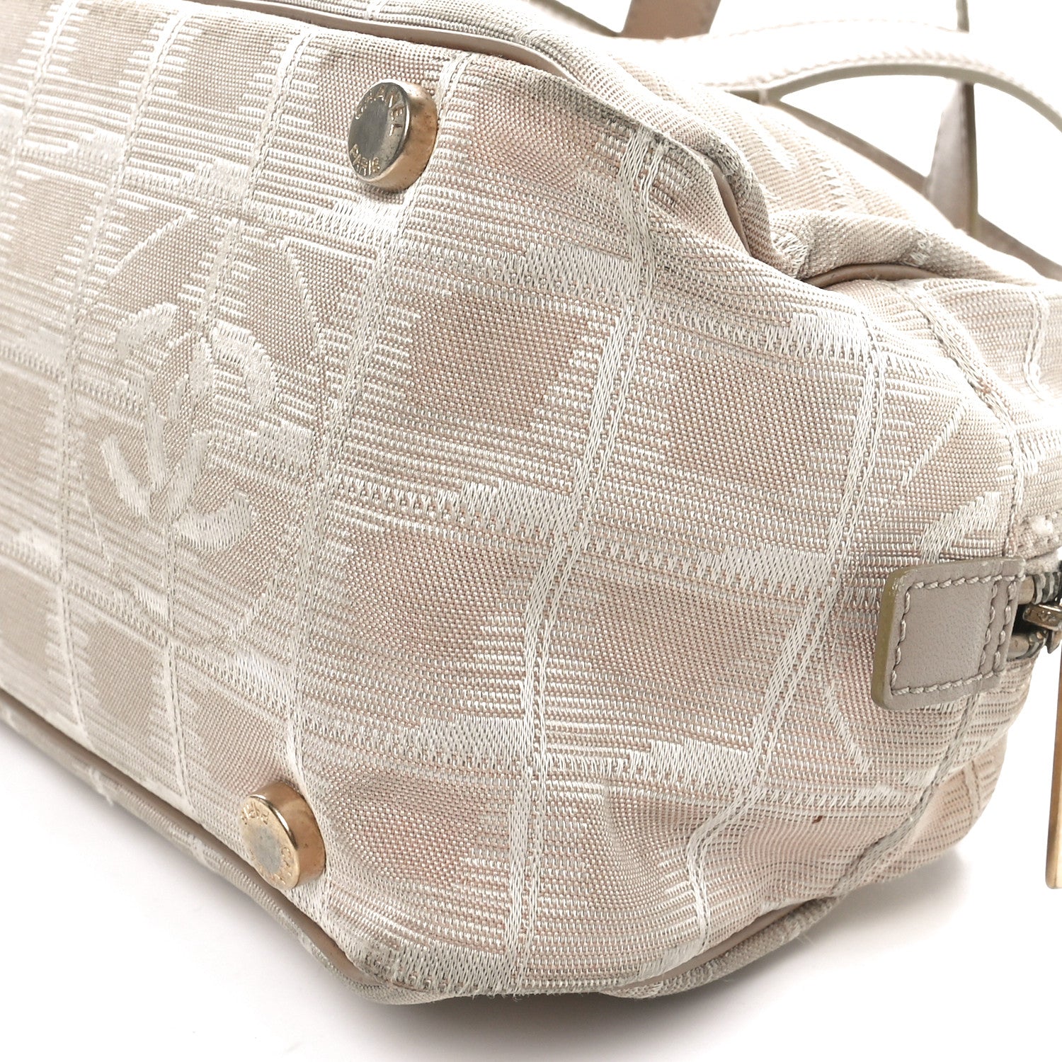 Chanel Nylon Travel Bowler Beige 9 of 13