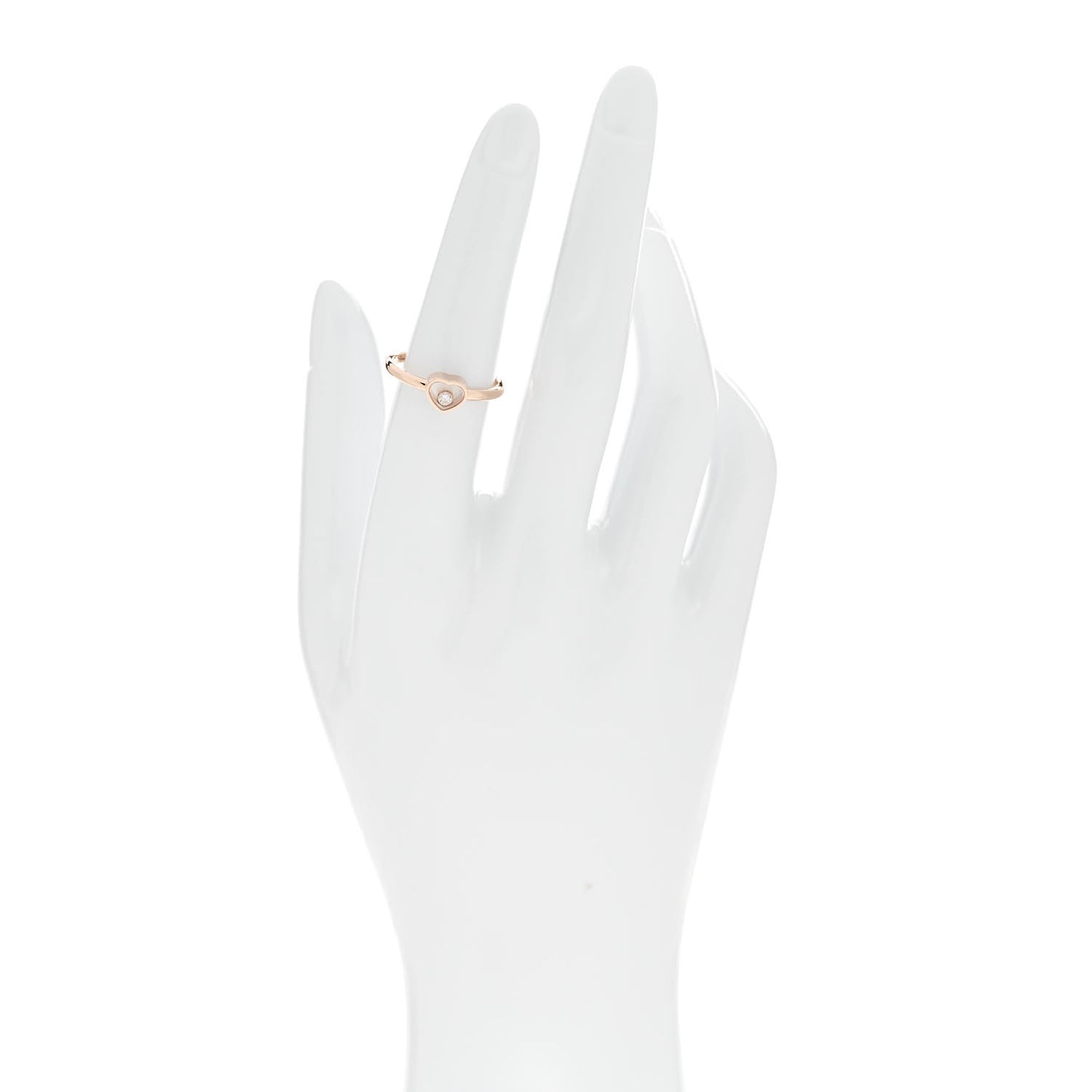 18K Rose Gold Diamond Happy Heart Ring 55 7.25