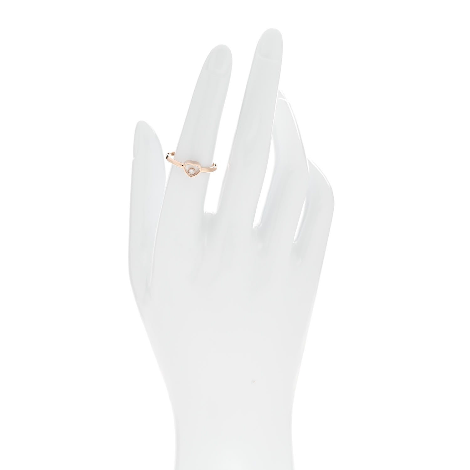 Chopard 18K Rose Gold Diamond Happy Heart Ring 55 7.25 2 of 7