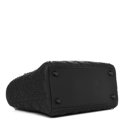 Christian Dior Matte Calfskin Cannage Studded Medium Supple Lady Dior Ultra Black 5 of 12