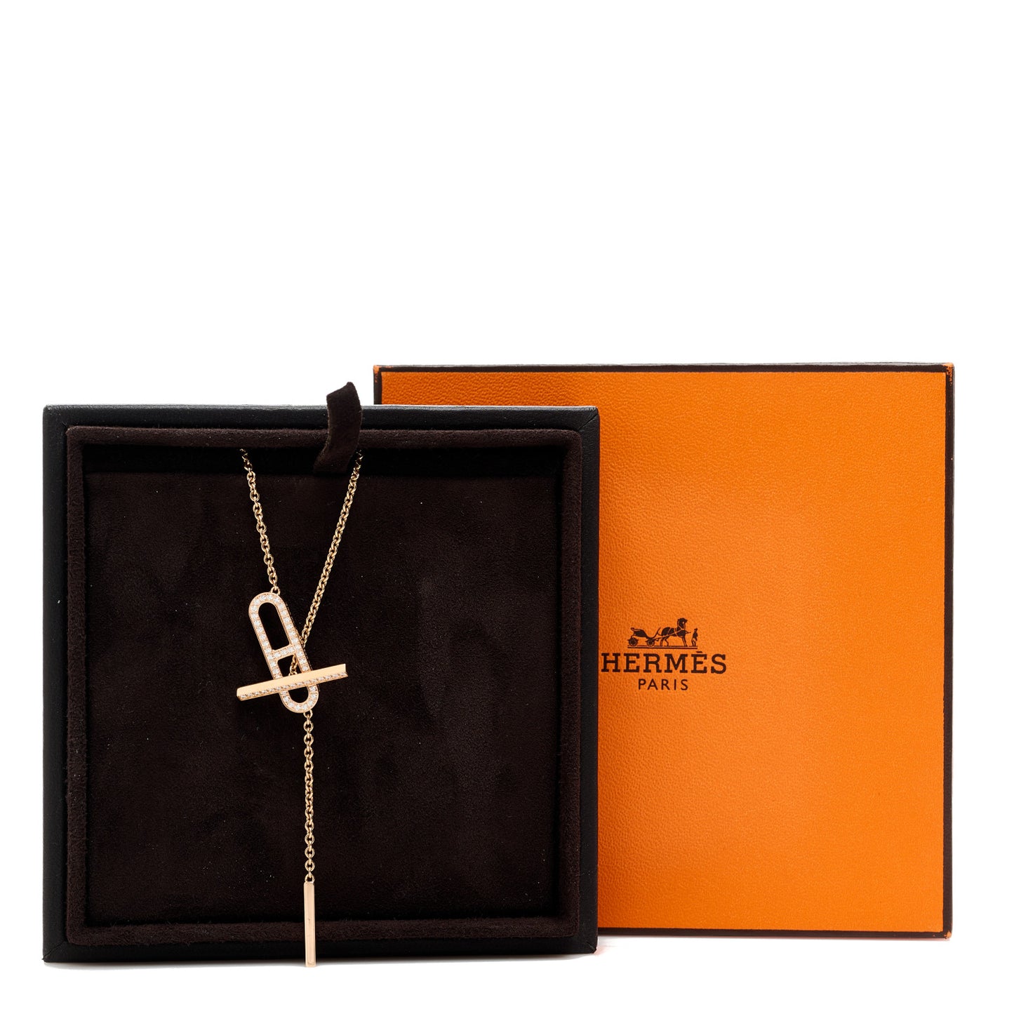 18K Rose Gold Diamond PM Ever Chaine D'Ancre Necklace ST