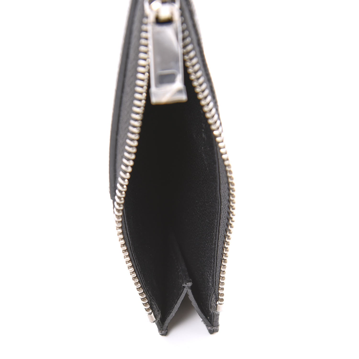 Saint Laurent Grain De Poudre Matelasse Chevron Monogram Fragments Zippered Card Case Coal 5 of 8