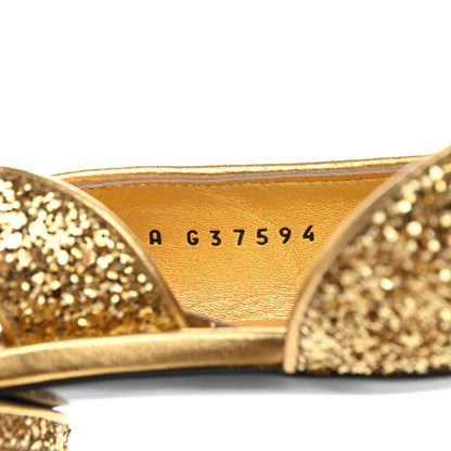 Chanel Glitter Grosgrain Cap Toe CC Ankle Wrap Pumps 39.5 Gold Black 8 of 8
