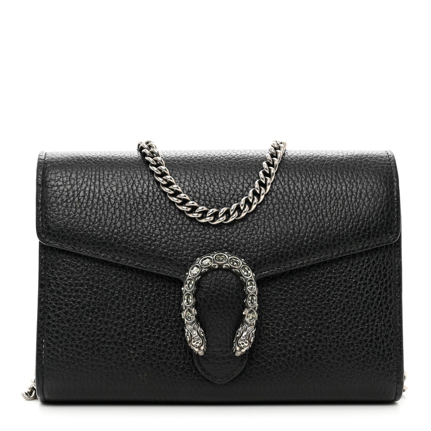 Calfskin Mini Dionysus Chain Wallet Black