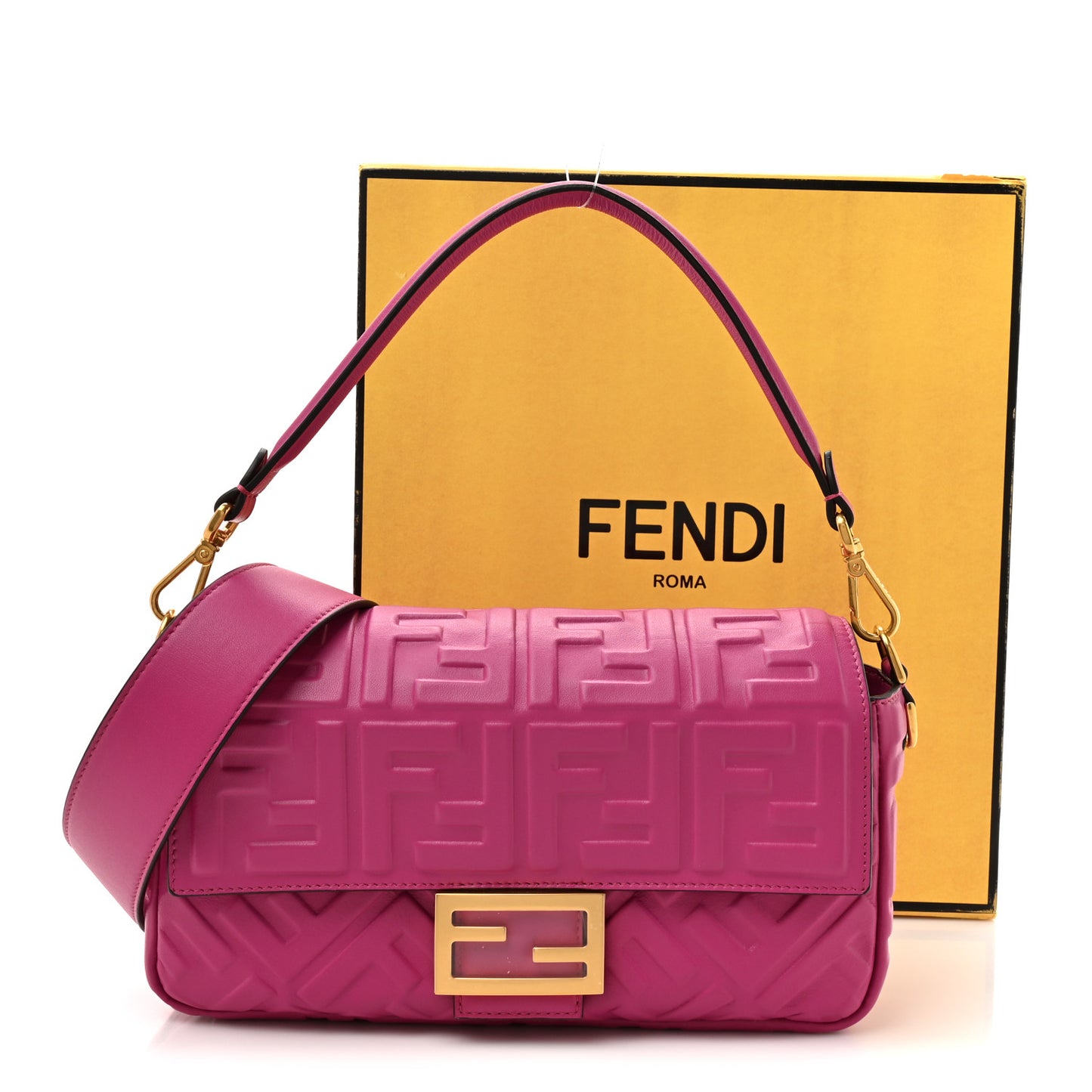 Nappa FF 1974 Embossed Baguette Ciclamino Pilar