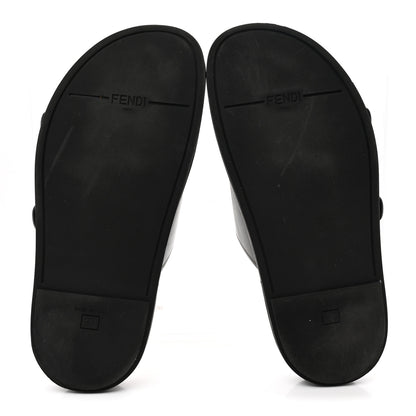 Fendi Vitello Fendi Feel Buckled Slide Sandals 37 Black 6 of 9