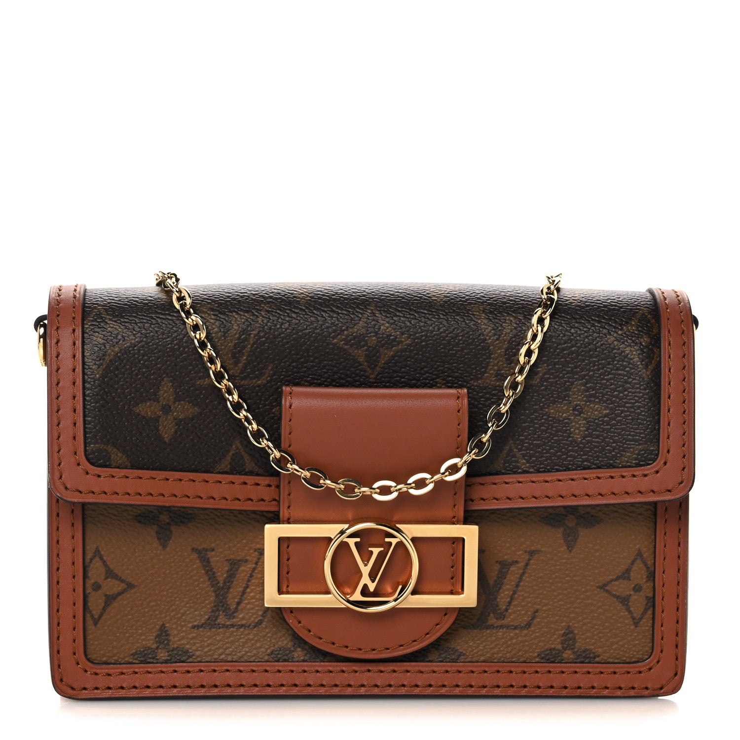 Louis Vuitton Reverse Monogram Dauphine Chain Wallet 1 of 9