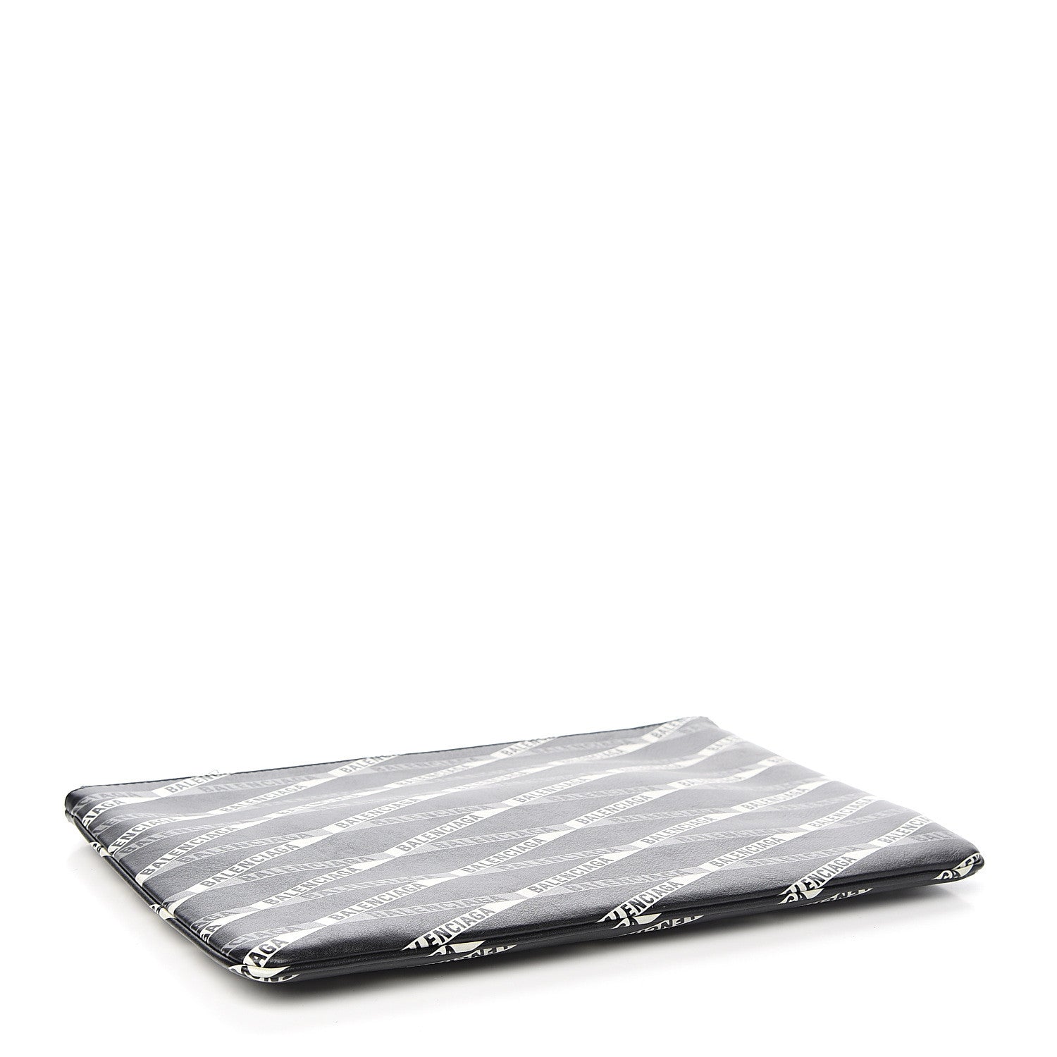 Balenciaga Calfskin Losange Monogram Ville Zip Pouch Black Grey 3 of 6