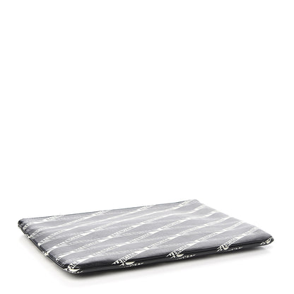 Balenciaga Calfskin Losange Monogram Ville Zip Pouch Black Grey 3 of 6