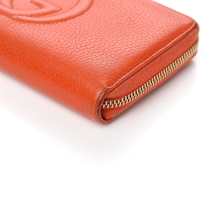Gucci Pebbled Calfskin Soho Zip Around Wallet Sun Orange 8 of 11
