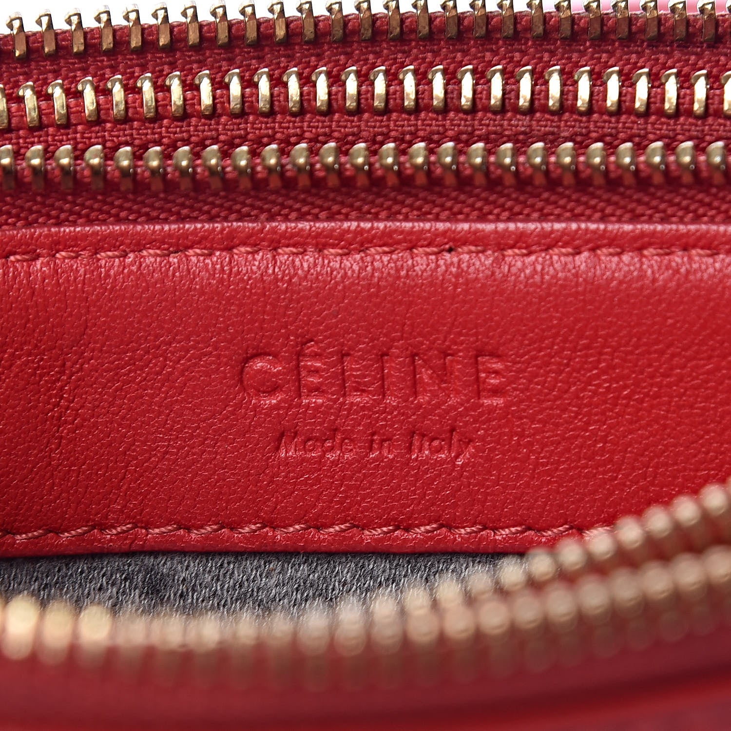 Celine Lambskin Small Trio Crossbody Bag Red 9 of 17