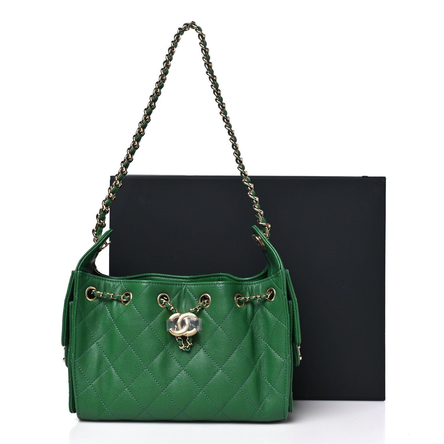 Chanel Caviar Quilted Mini Chanel 25 Handbag Green 11 of 11