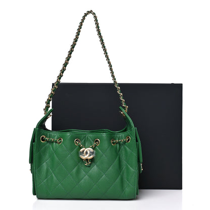 Chanel Caviar Quilted Mini Chanel 25 Handbag Green 11 of 11