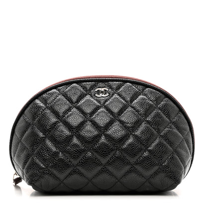 Chanel Caviar Quilted Small Curvy Cosmetic Case Black 1 of 8