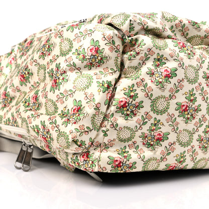 Gucci X MLB Satin Floral Print NY Yankees Patch Backpack Ivory Green 9 of 12