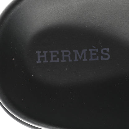 Hermes Calfskin Womens Chypre Sandals 38 Black 7 of 9