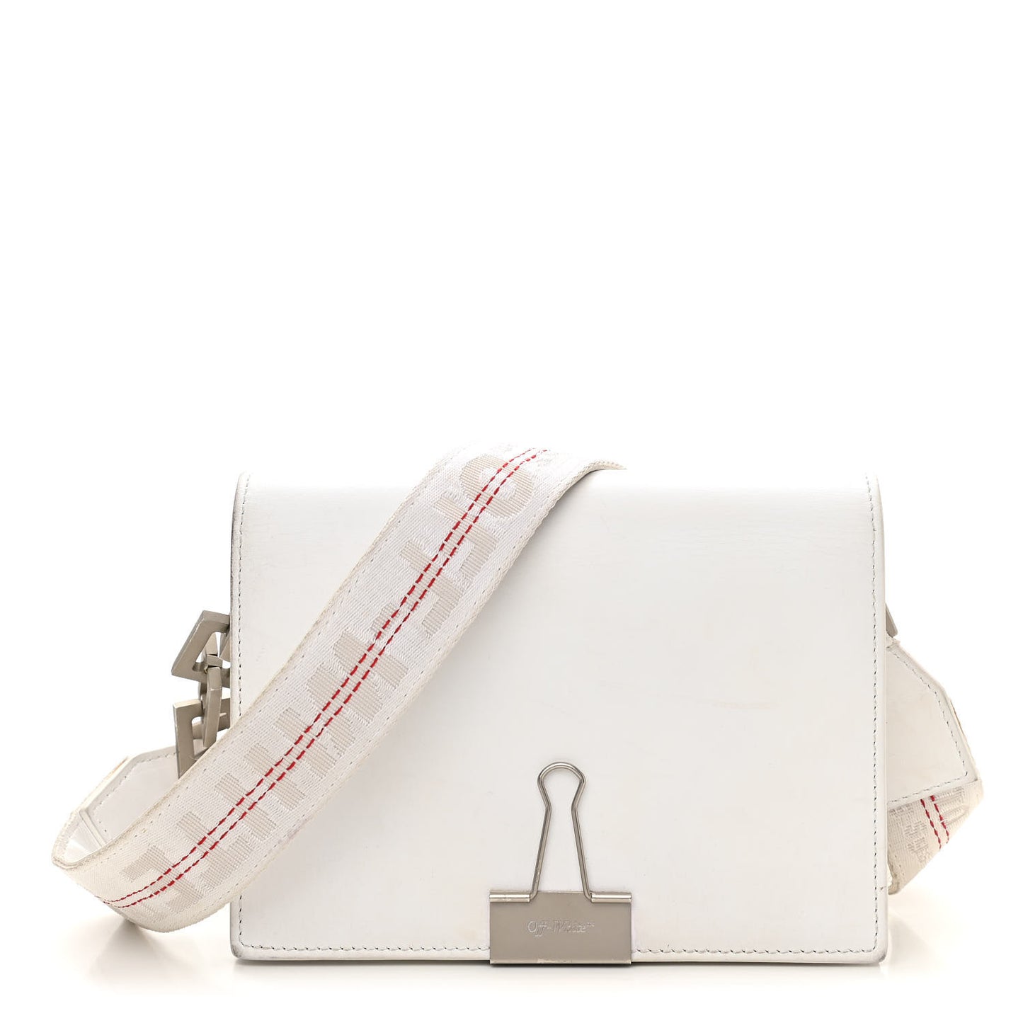 Calfskin Binder Clip Bag White
