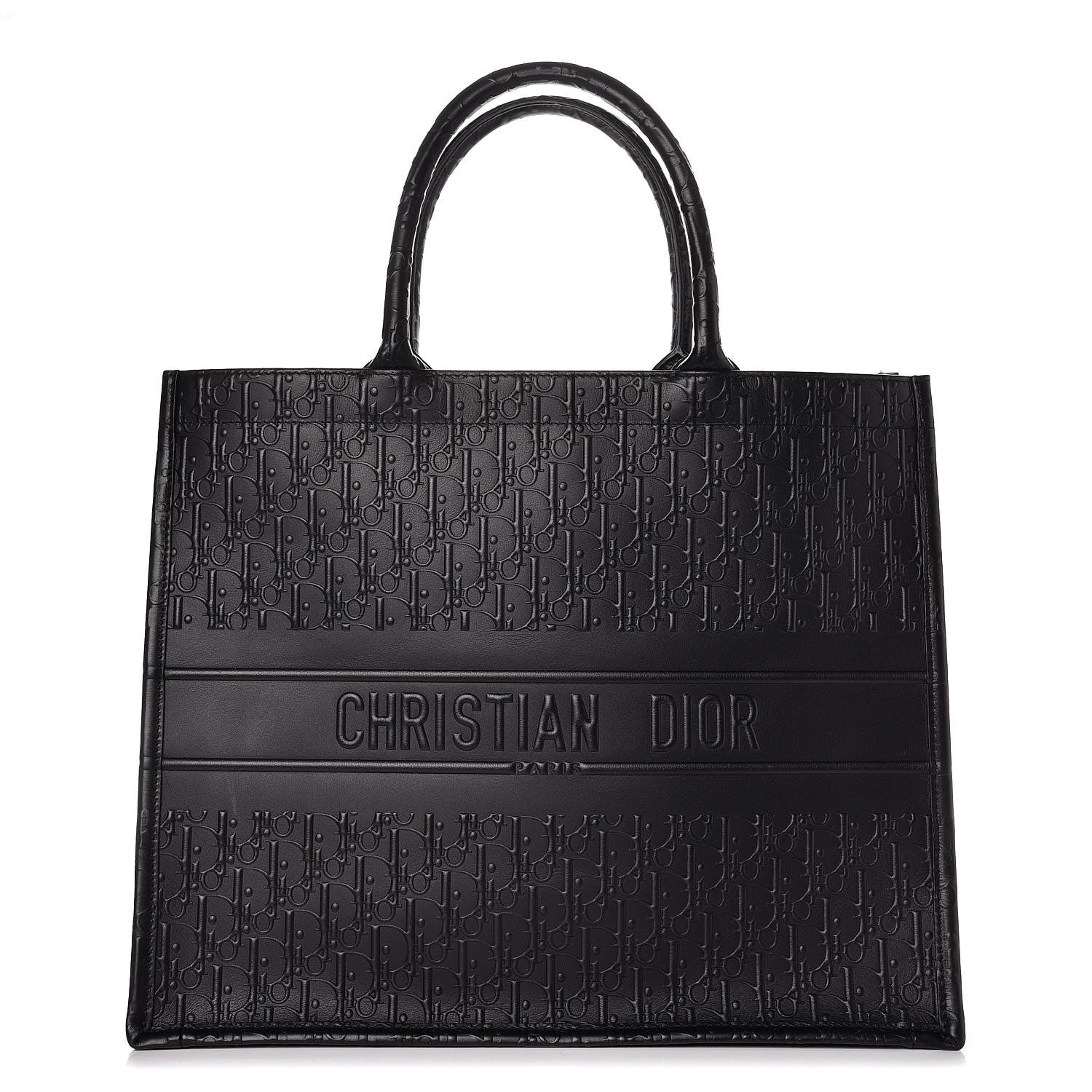 Christian Dior Oblique Calfskin Embossed Book Tote Black 1 of 8