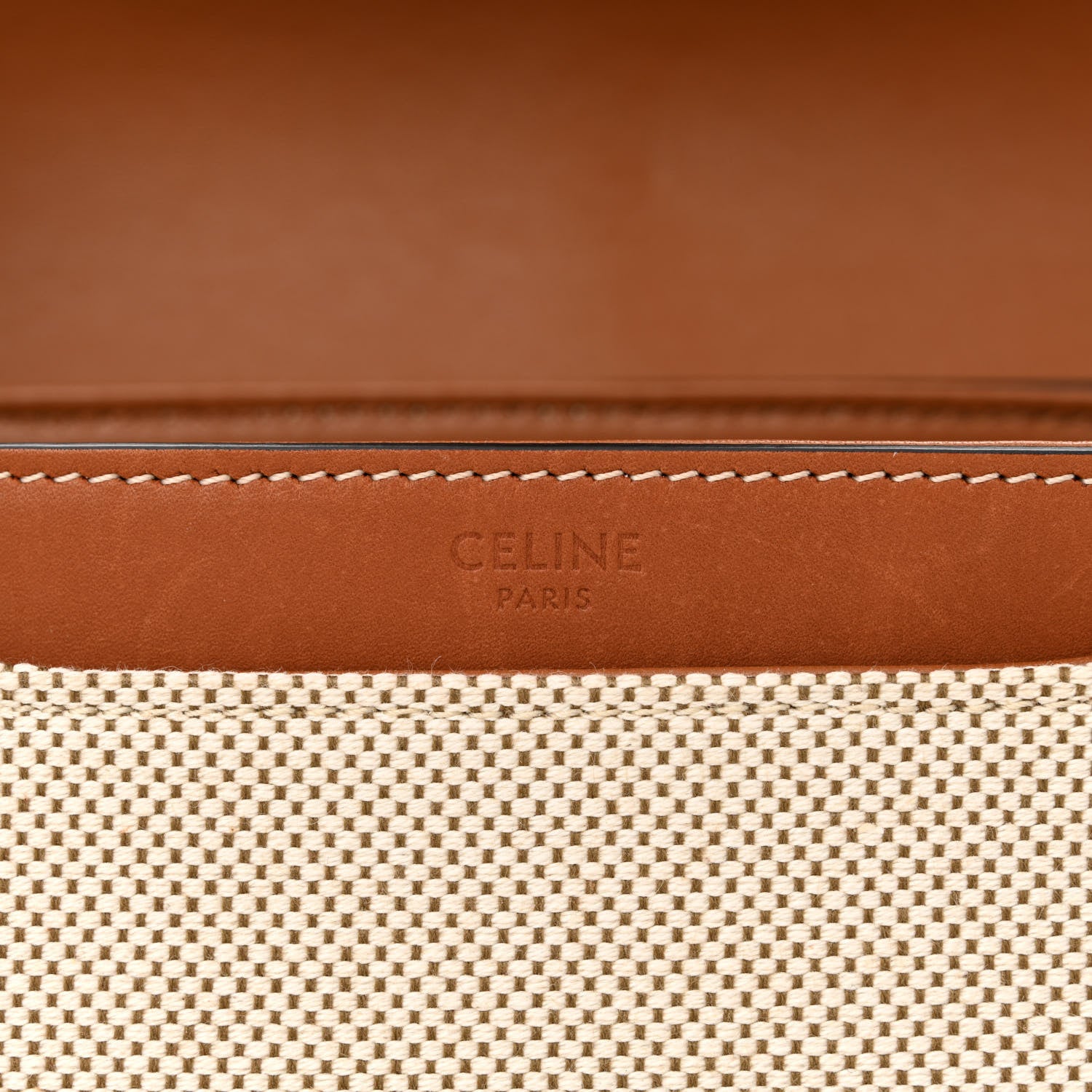 Celine Textile Natural Calfskin Medium Besace 16 Tan 6 of 10