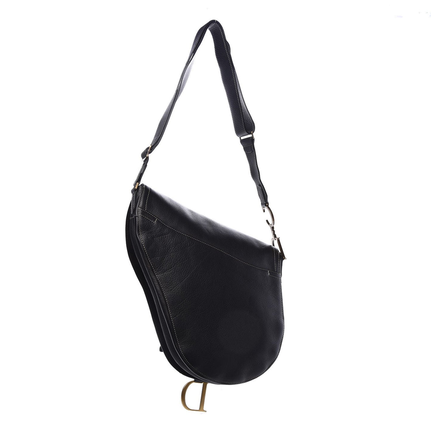 Calfskin Baudrier Saddle Bag Black