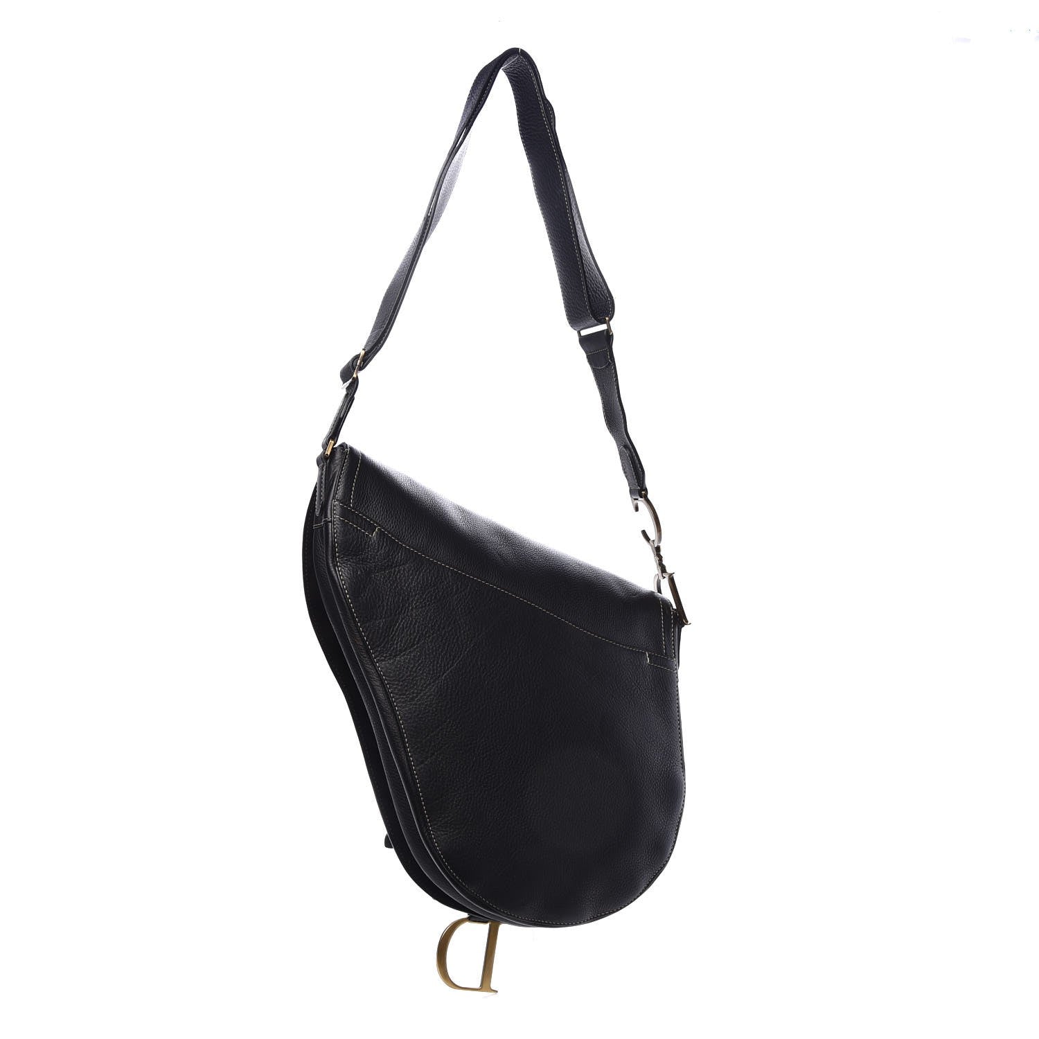 Christian Dior Calfskin Baudrier Saddle Bag Black 3 of 7