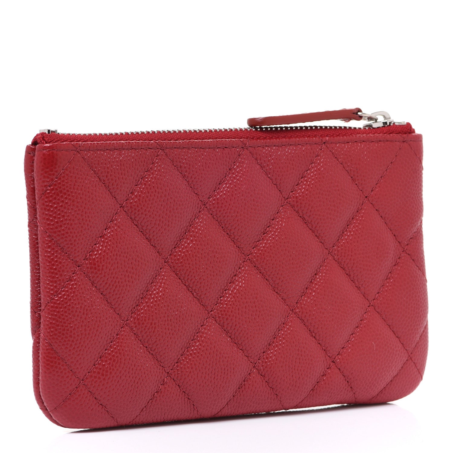 Chanel Caviar Quilted Small Cosmetic Case Red 3 of 8