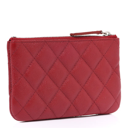 Chanel Caviar Quilted Small Cosmetic Case Red 3 of 8