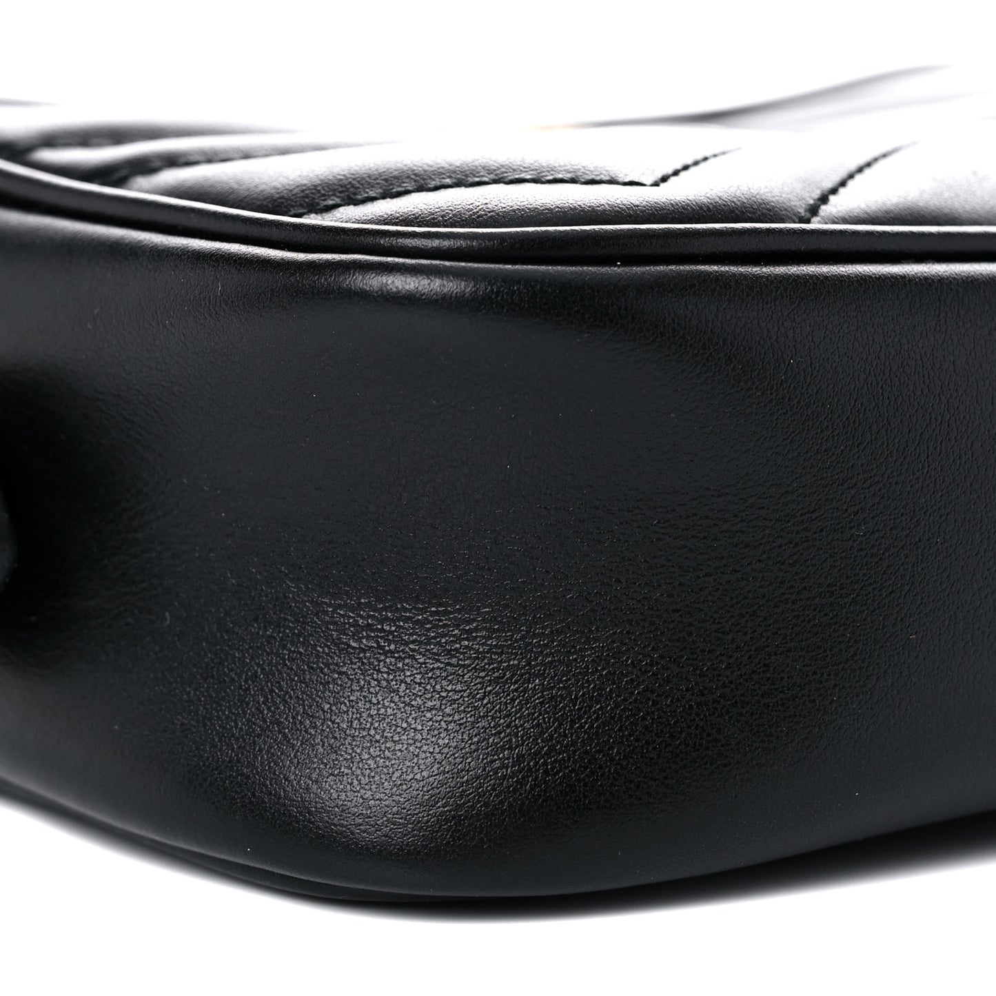 Calfskin Matelasse Mini GG Marmont Chain Shoulder Bag Black