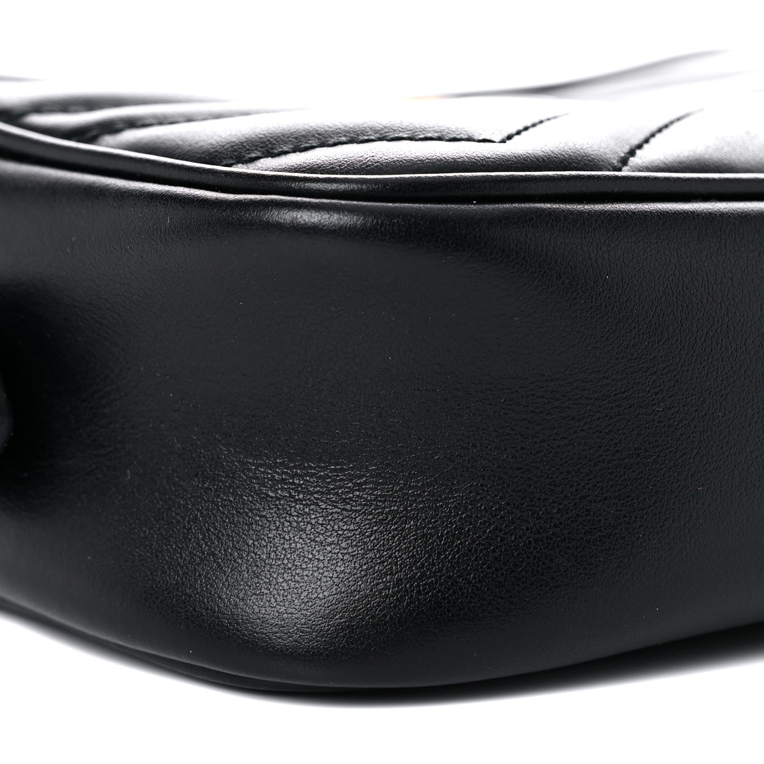 Gucci Calfskin Matelasse Mini GG Marmont Chain Shoulder Bag Black 6 of 17