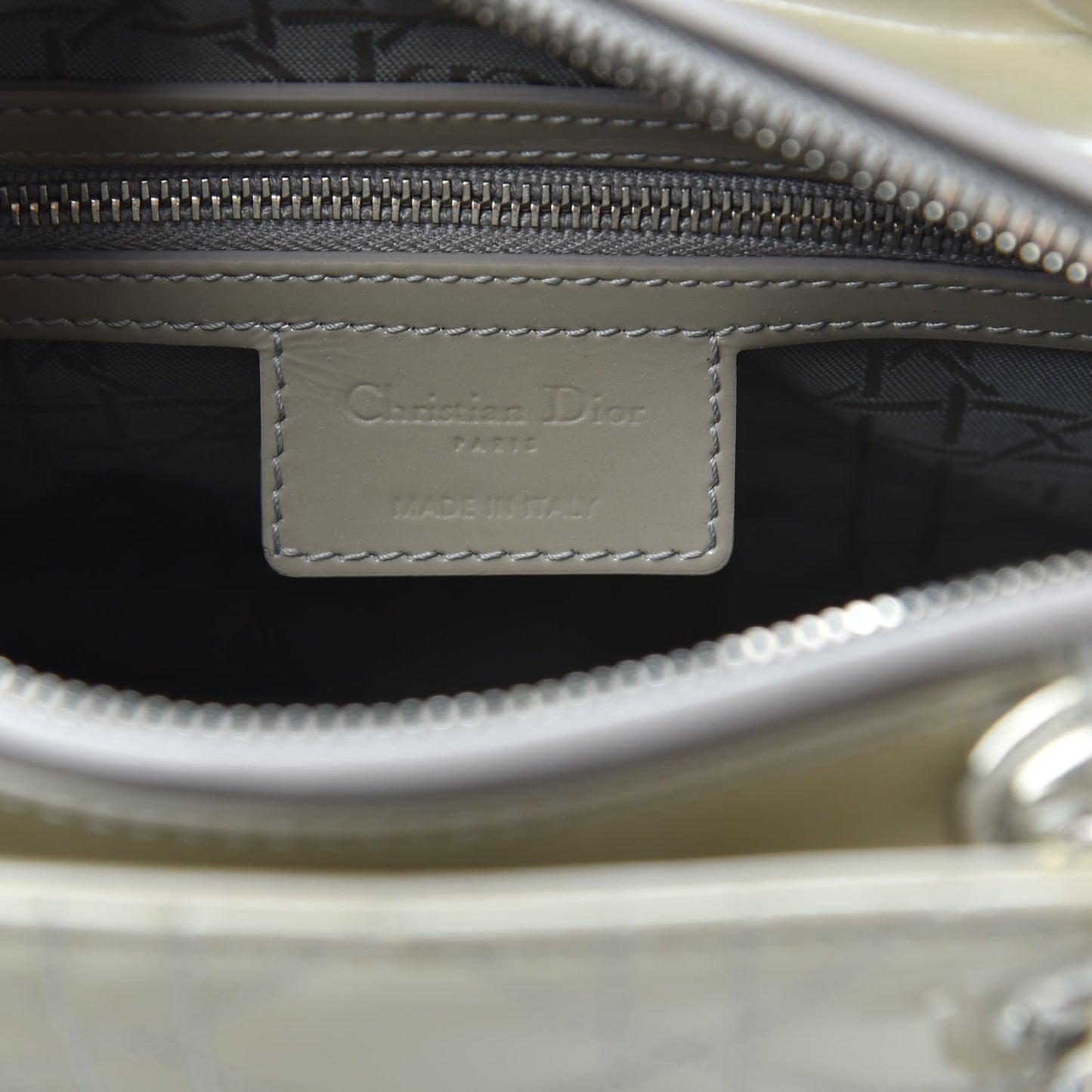 Patent Cannage Medium Lady Dior Grey