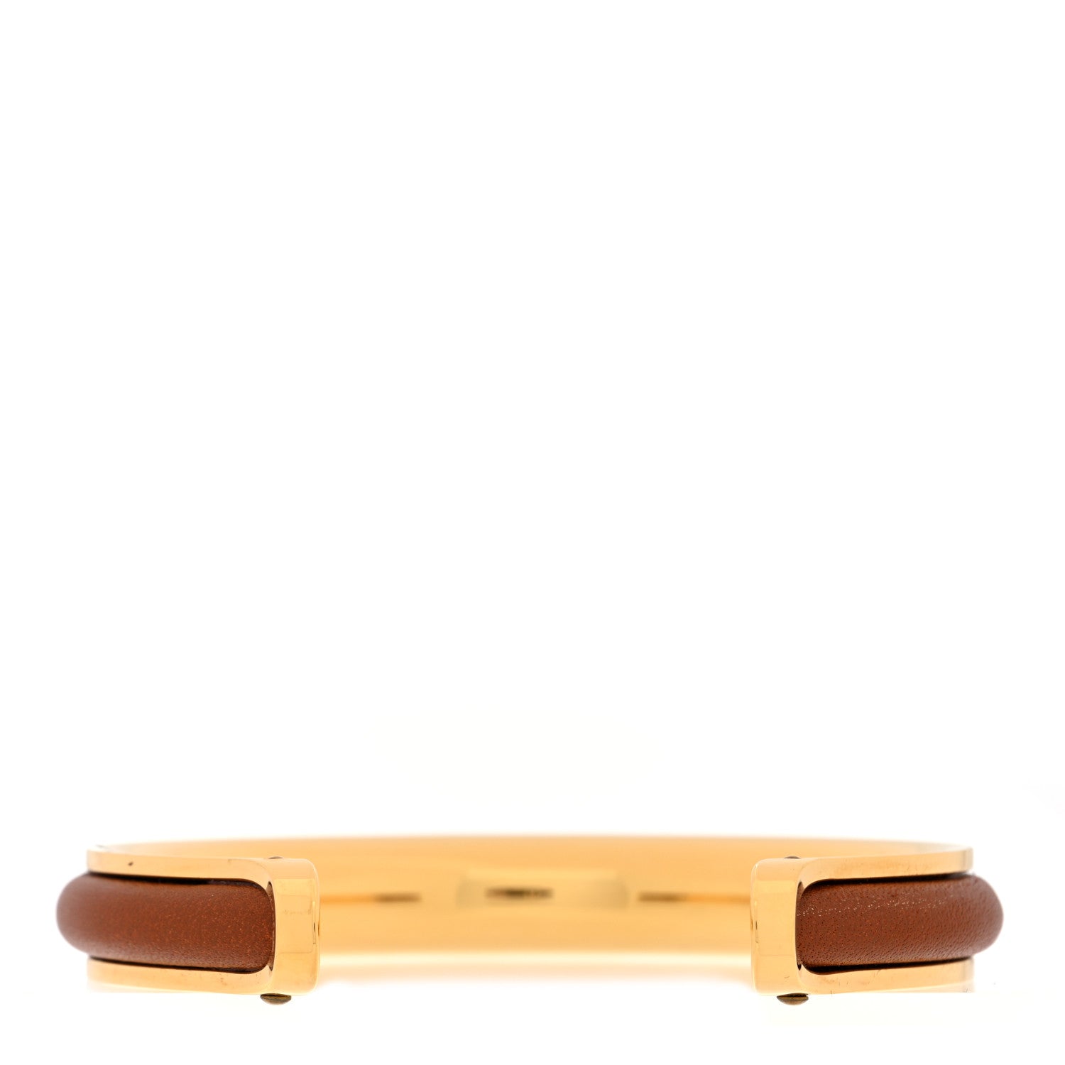 Hermes Tadelakt Kyoto Cuff Bracelet M Gold 2 of 5