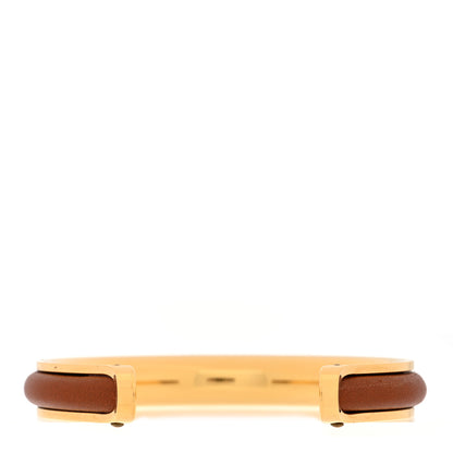 Hermes Tadelakt Kyoto Cuff Bracelet M Gold 2 of 5