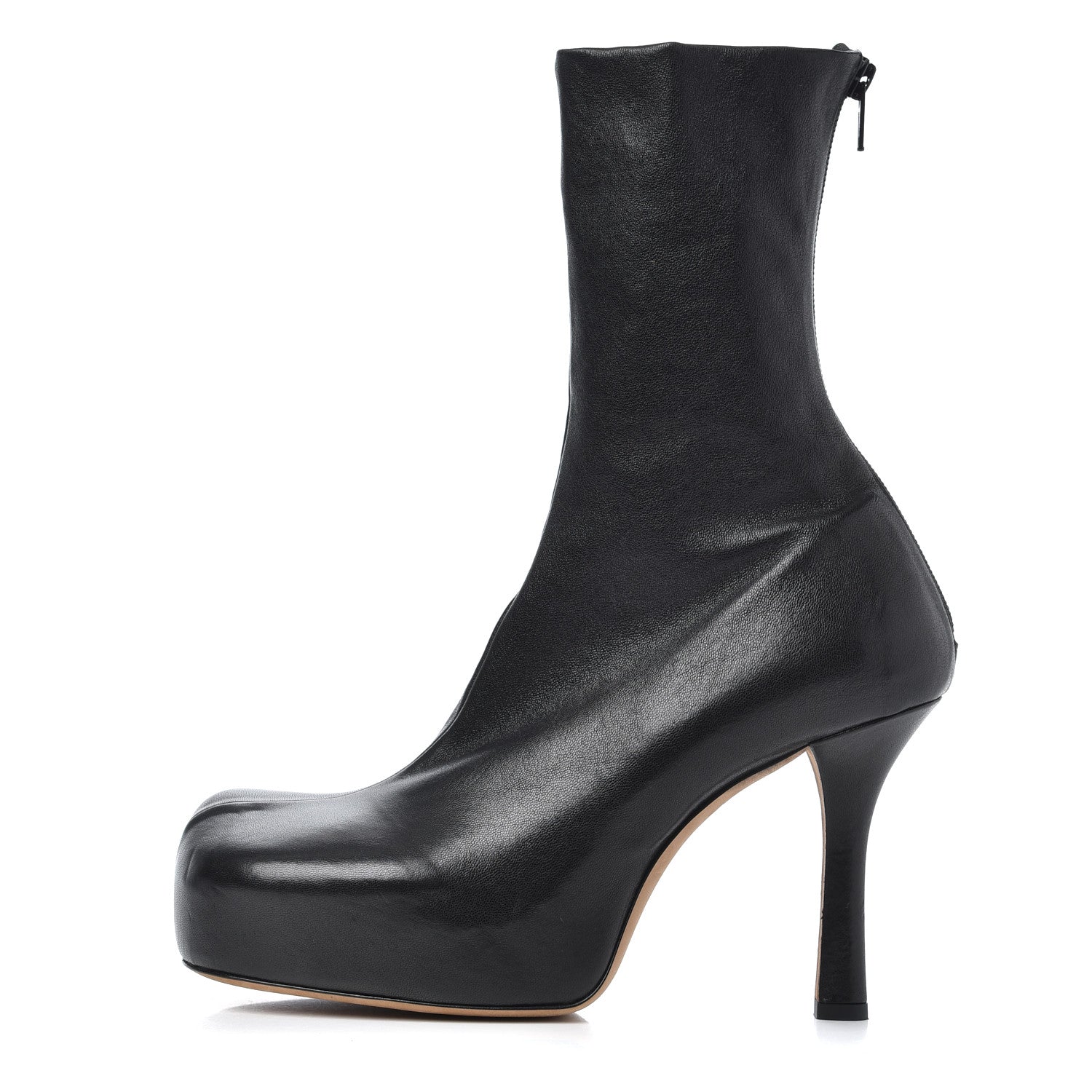 Bottega Veneta Nappa Platform Square Toe Ankle Boots 39 Black 1 of 17