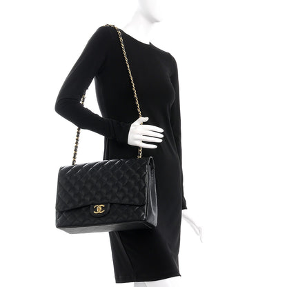 Chanel Caviar Quilted Maxi Double Flap Black 2 of 9