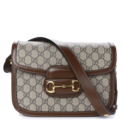 Gucci GG Supreme Monogram Horsebit 1955 Shoulder Bag Beige Brown Sugar 1 of 11
