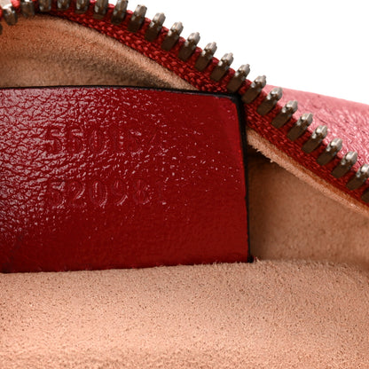 Gucci Glazed Calfskin Matelasse Heart Mini GG Marmont Round Shoulder Bag Romantic Cerise 7 of 10