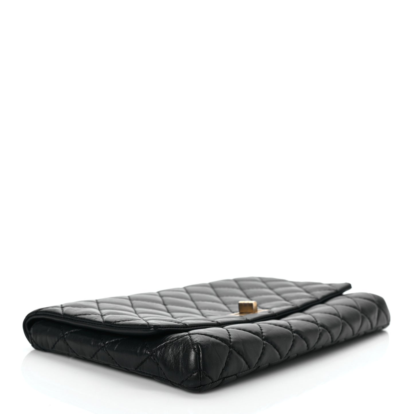 Aged Calfskin Quilted Reissue 2.55 Clutch Black